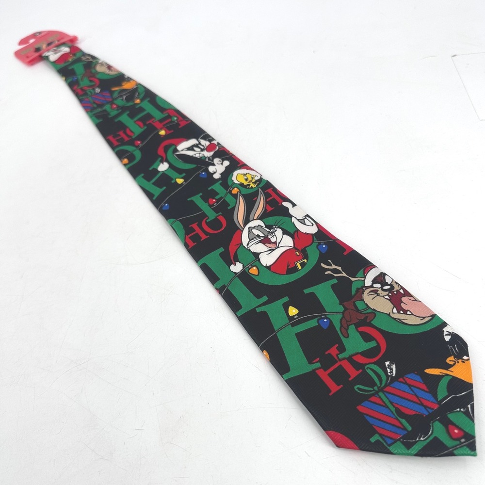 NWT Looney Tunes Bugs Bunny Christmas Tie Mens Holiday festive Vintage Y2K